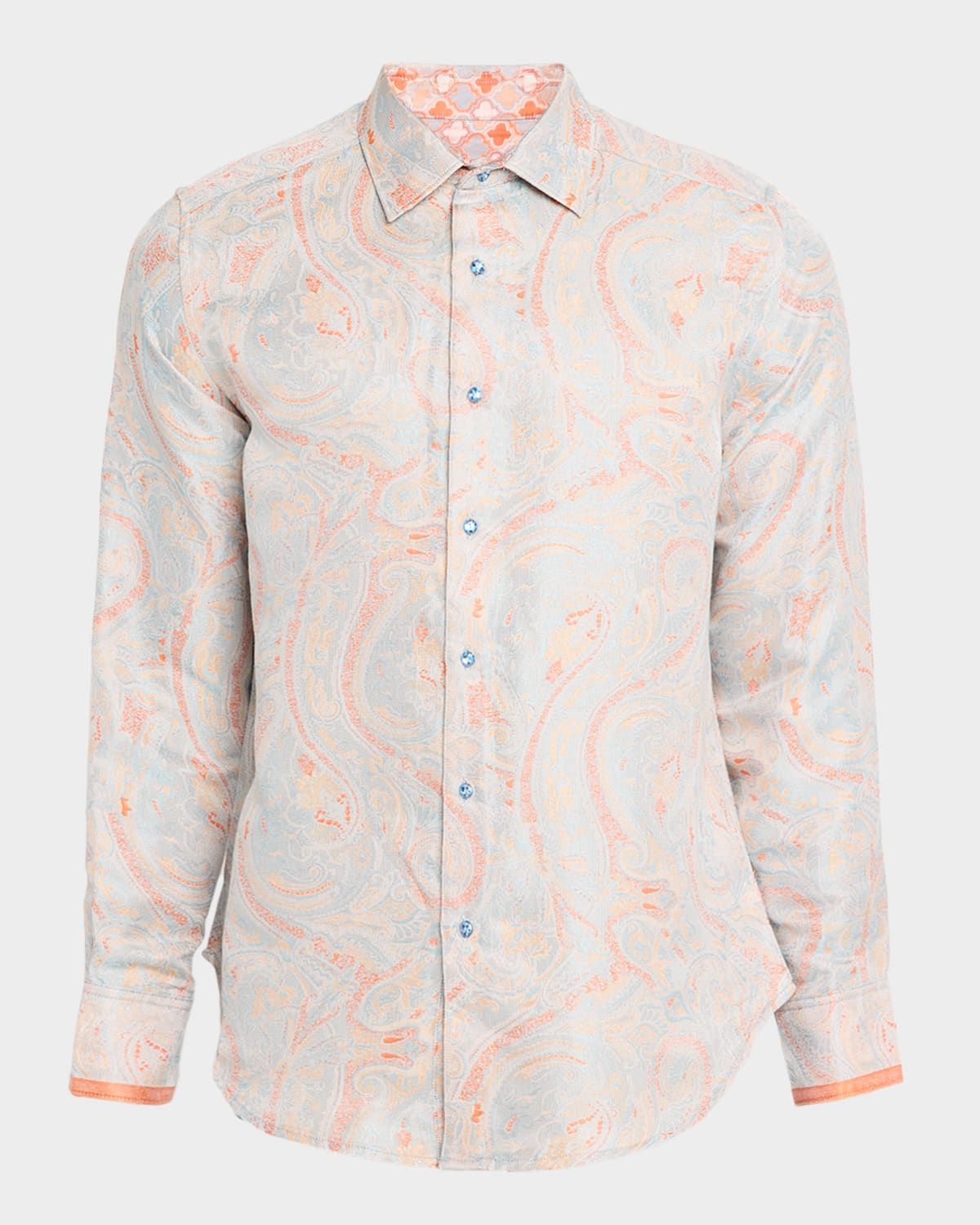 Men & apos;s Silk Jacquard Paisley Limited Edition Sport Shirt
