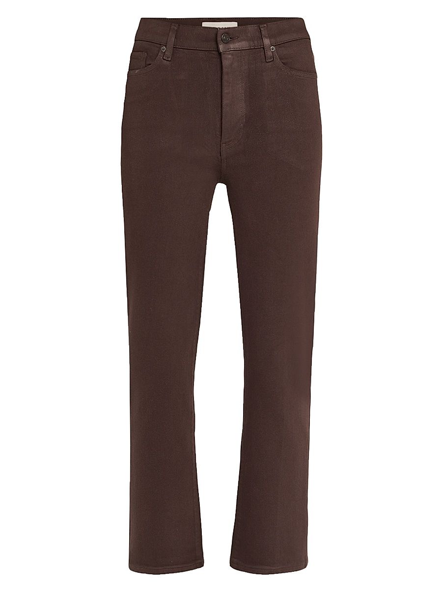 Women's Le Sleek Stretch Mid-Rise Straight-Leg Jeans - Espresso - Size 33