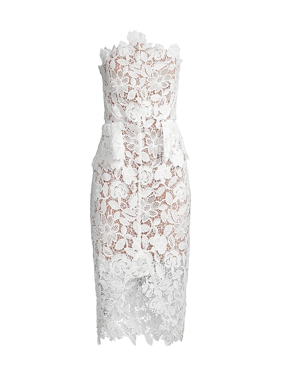 Elliatt Women's Optics Floral Lace Peplum Dress - Ivory - Size XL