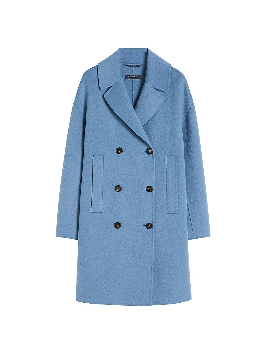 Women's Wool Broadcloth Midi Coat - Light Blue - Size 16