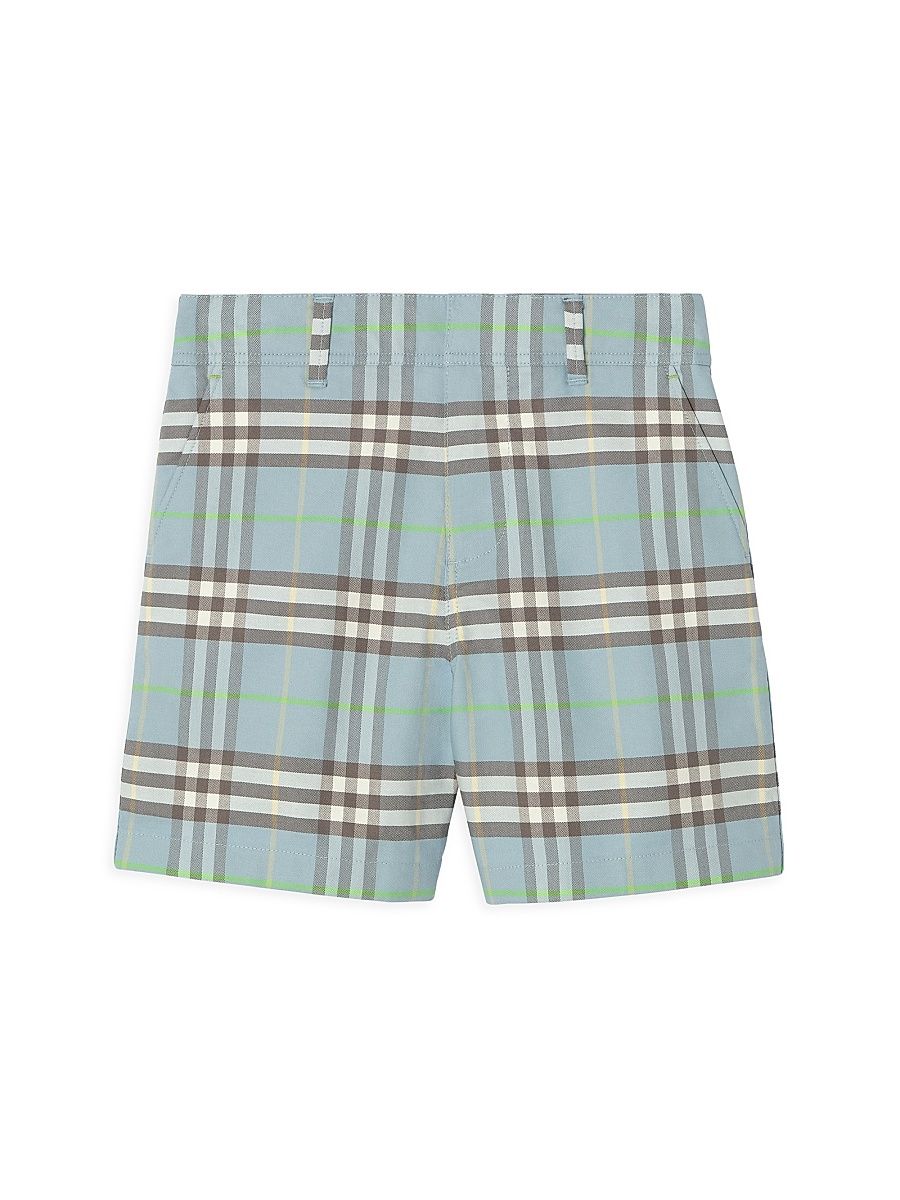 Baby Boy's, Little Boy's & Boy's Check Flat Front Shorts - Misty Blue - Size 3