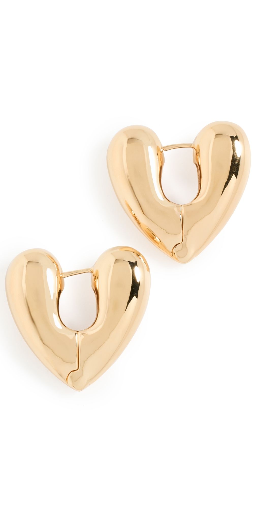 Annika Inez Large Heart Hoops Gold One Size