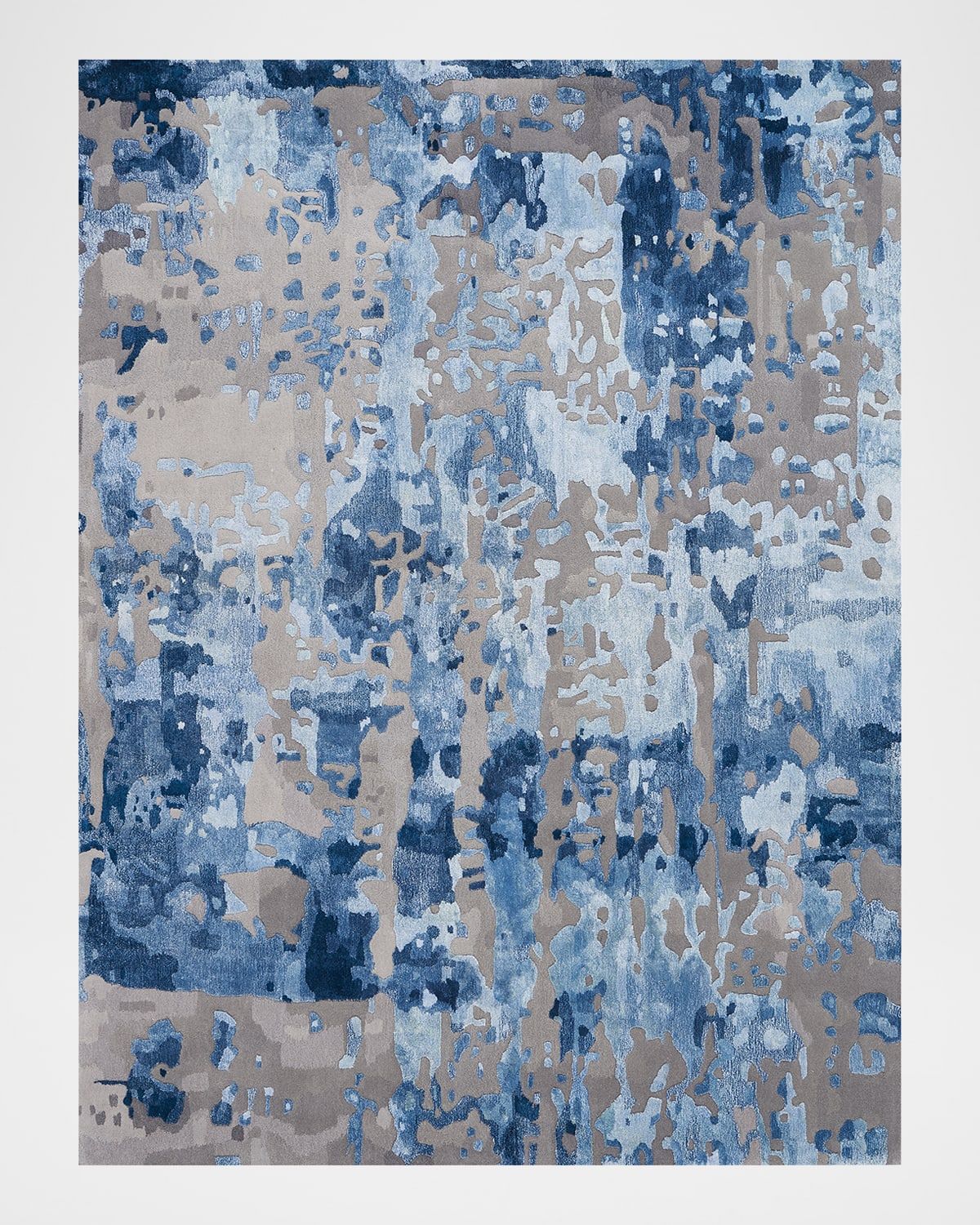 Prismatic Blue/Grey Hand-Tufted Rug, 4 & apos; x 6 & apos;