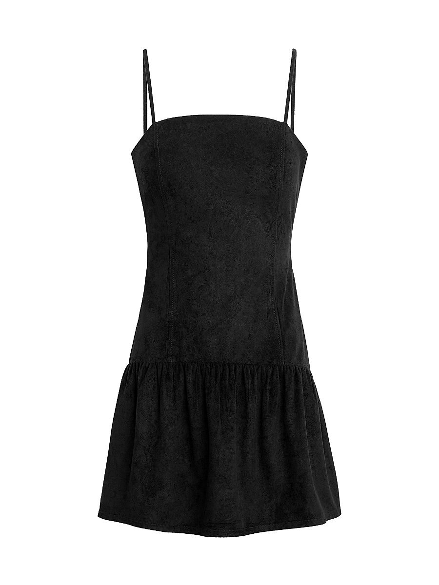 Women's Joe's Jeans X WeWoreWhat The Destynee Faux-Suede Minidress - Black - Size XS