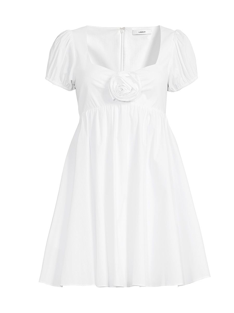 Women's Rue Rosette Minidress - White - Size 10