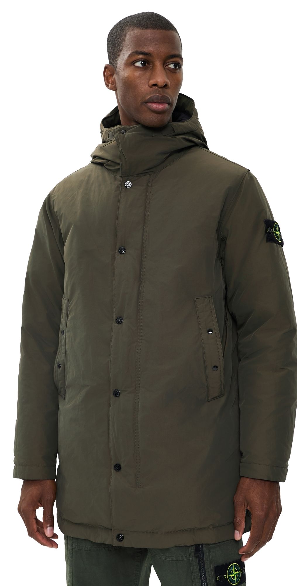 Stone Island Long Down Parka Coal Grey S