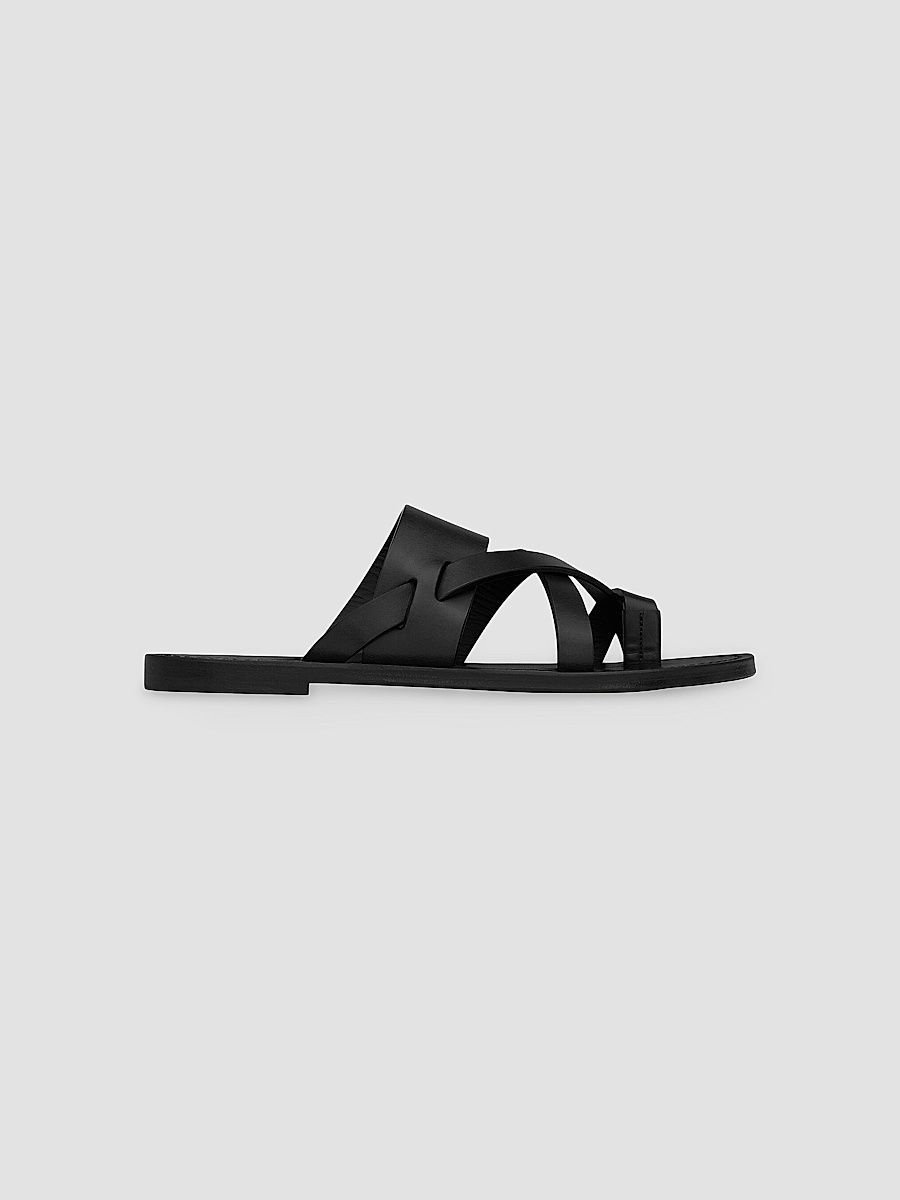 Saint Laurent Men's Culver Mules in Smooth Leather - Black - Size 9