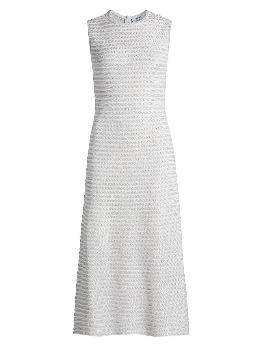 Women's Metallic Float Stitch Midi-Dress - Silver - Size 12