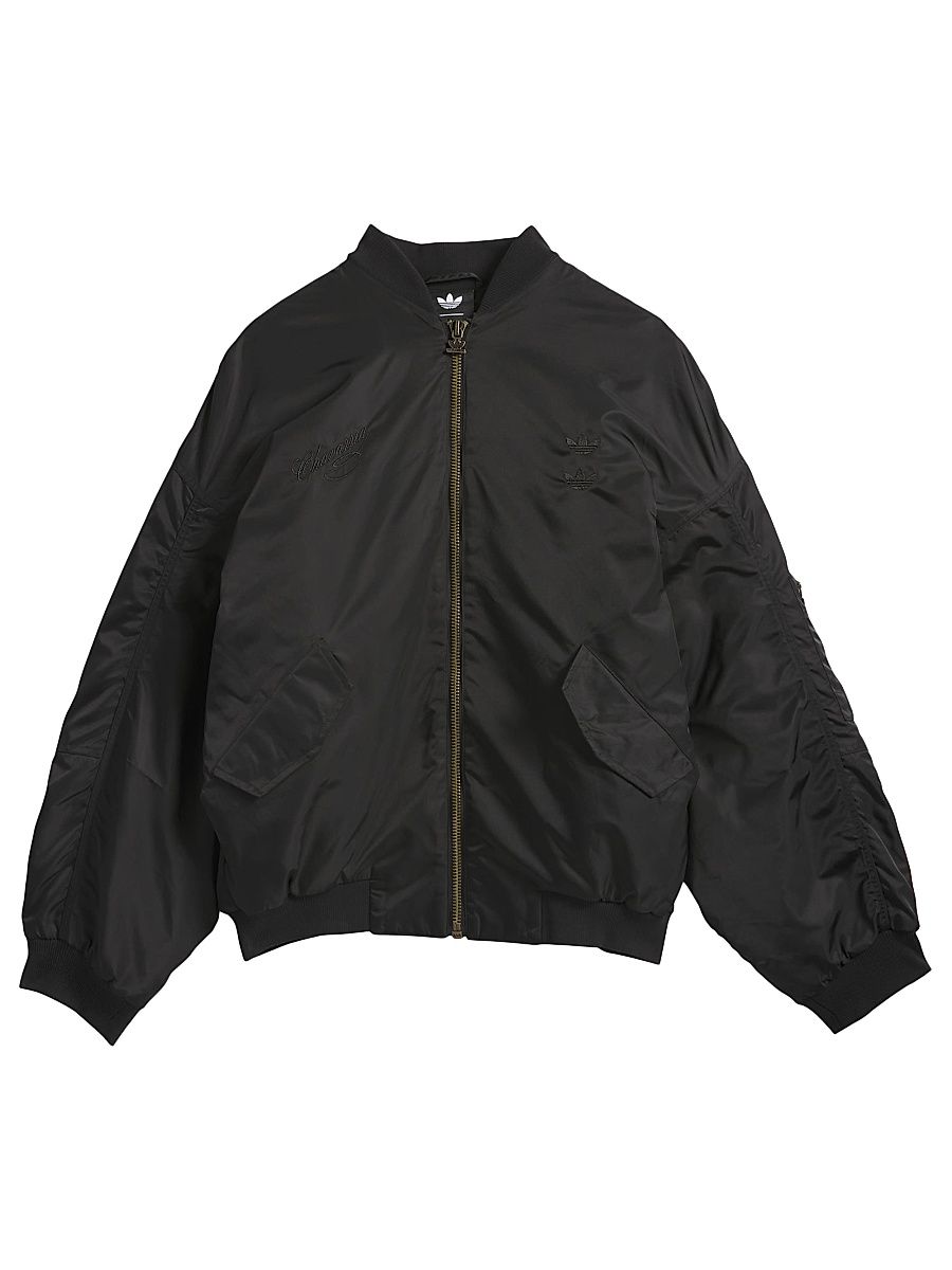 Men's adidas x Willy Chavarria Satin Oversized Bomber Jacket - Black - Size Large