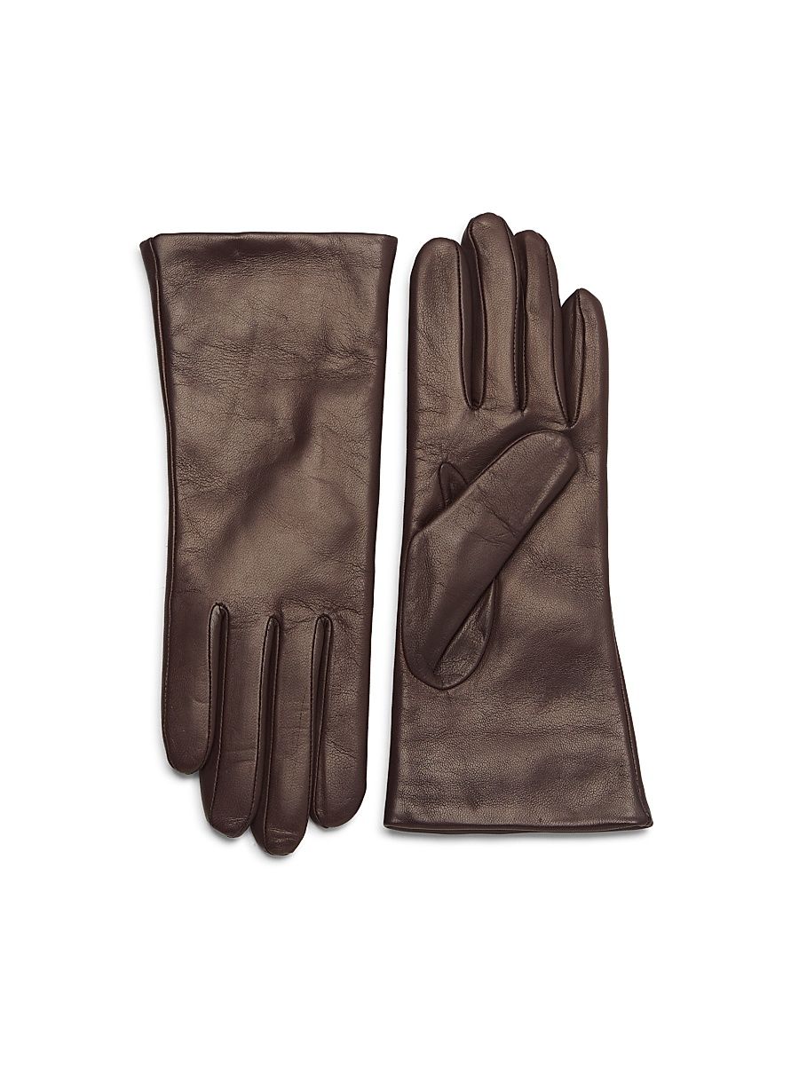 Women's Leather Gloves - Brown - Size 8.5
