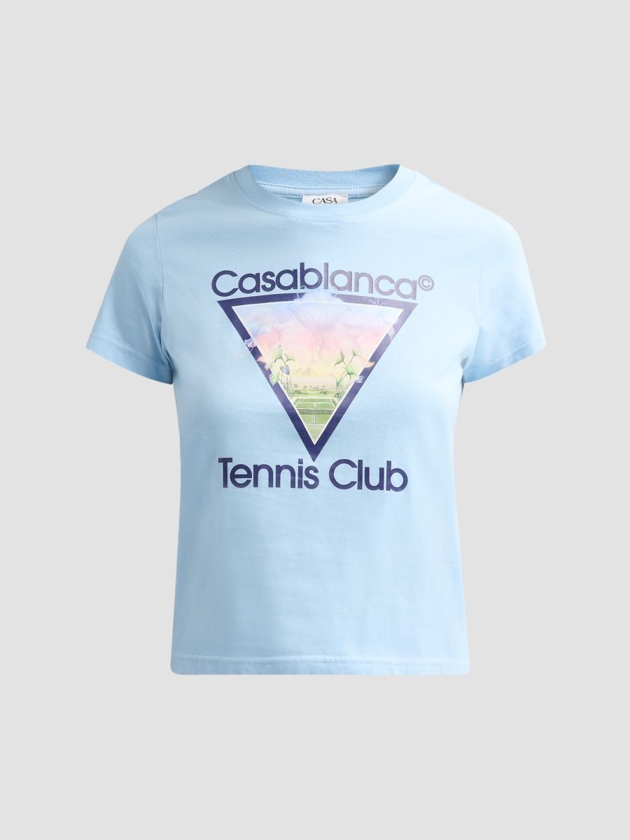 Casablanca Women's Tennis Club Icon Crewneck T-Shirt - Club Icon - Size XL