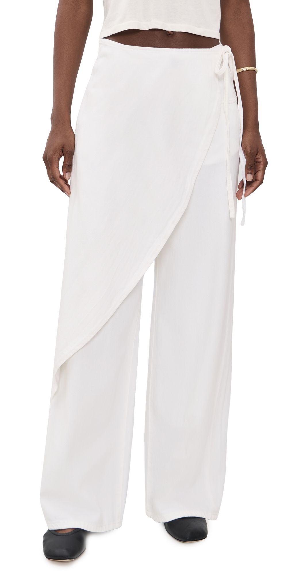 DL1961 Zoie Wrap Relaxed Pants White Aura (DL Aura) 30