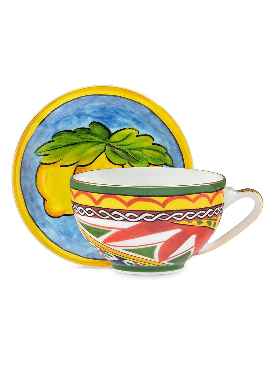 Printed Teacup & Saucer Set