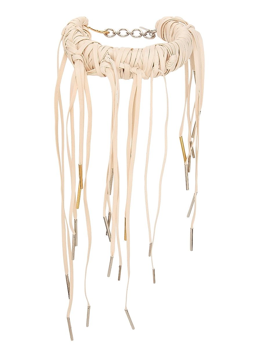 Women's Wrapped Laces Cotton Necklace - Ecru