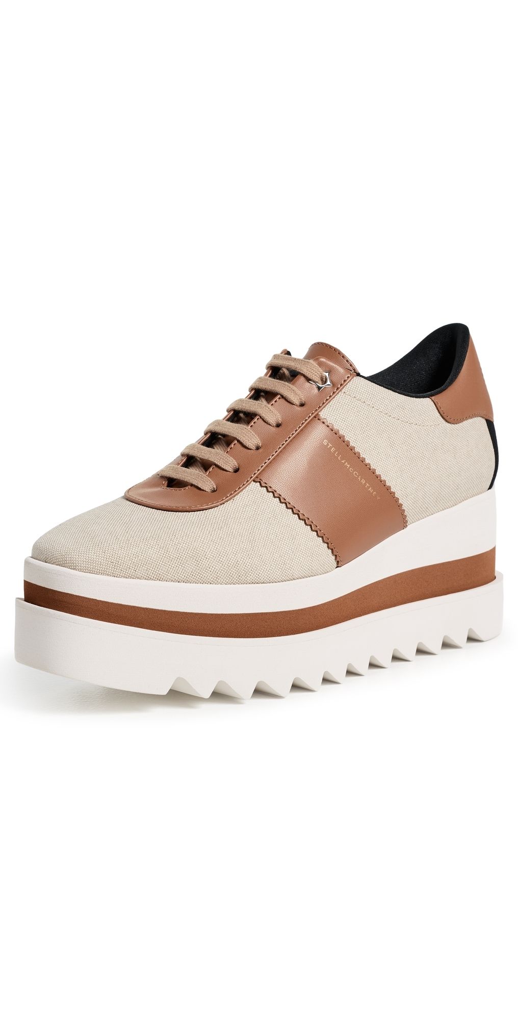 Stella McCartney Salt And Pepper Canvas Sneakelyse Ecru 38.5