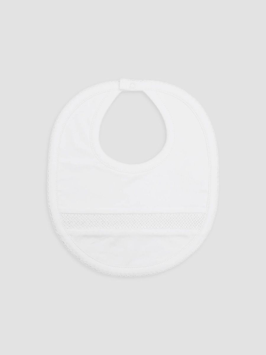 Kissy Kissy Unisex Baby's Hand-Smocked Pima Cotton Bib - White