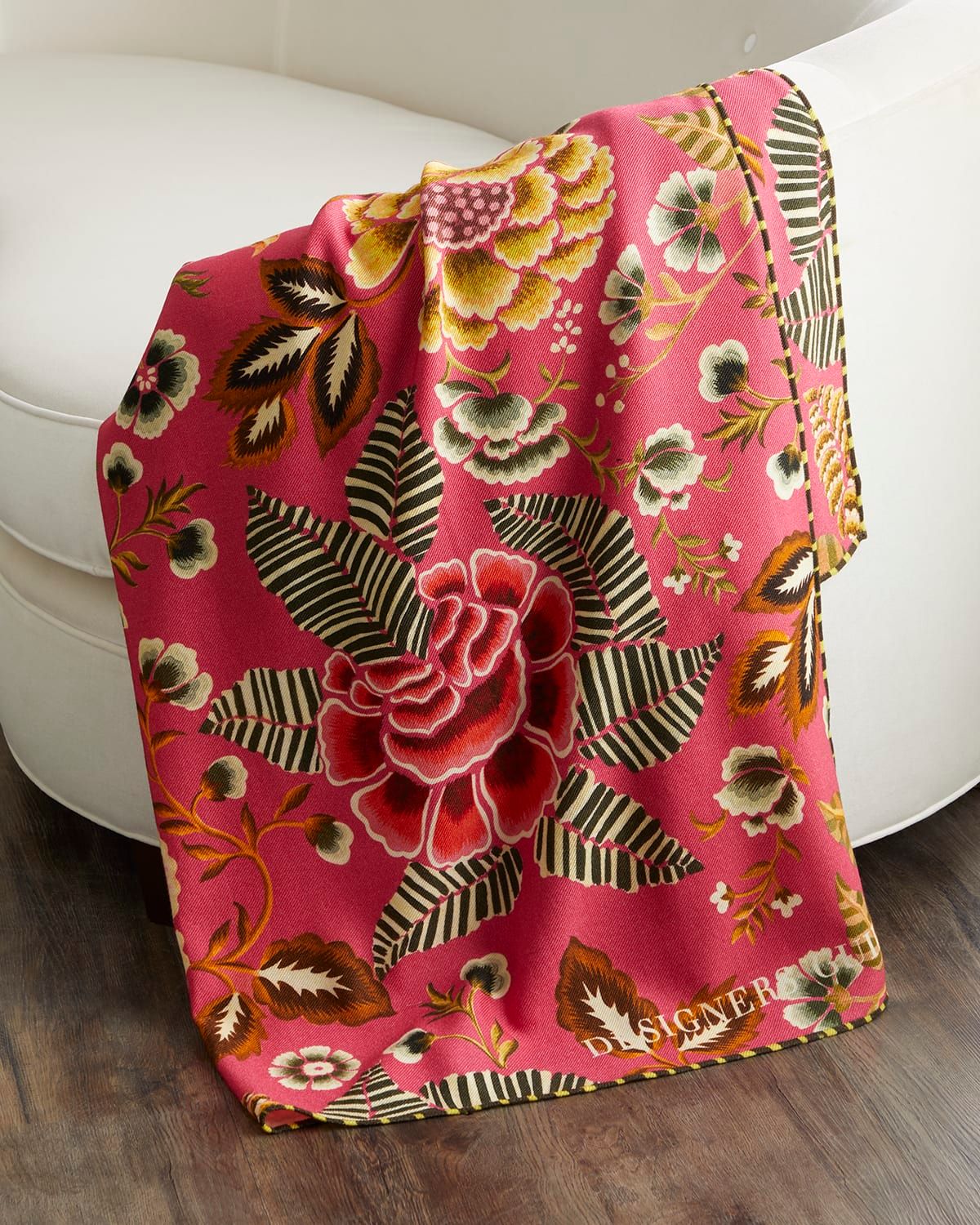 Rose De Damas Cerise Throw, 51" x 71"