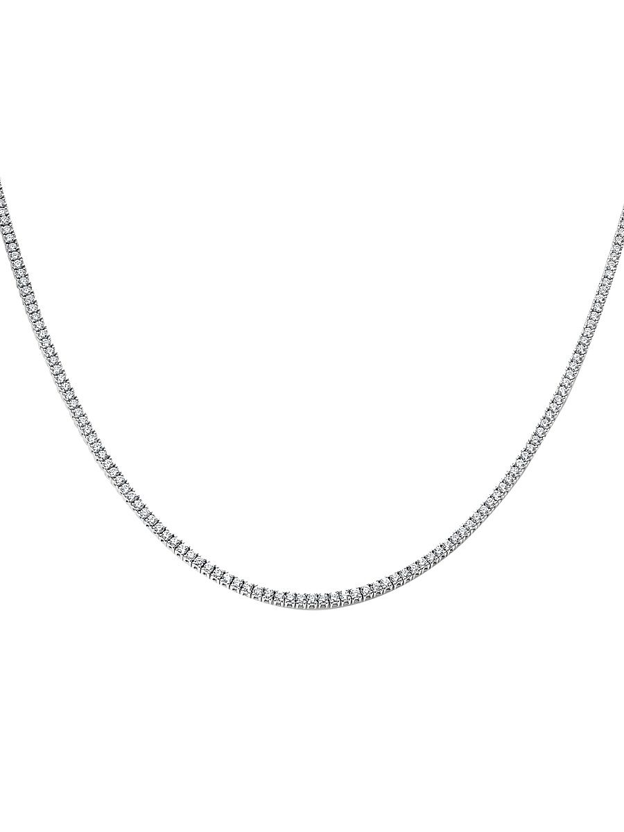 Women's Petite 14K Yellow Gold & 4.10 TCW Diamond Tennis Necklace - White Gold