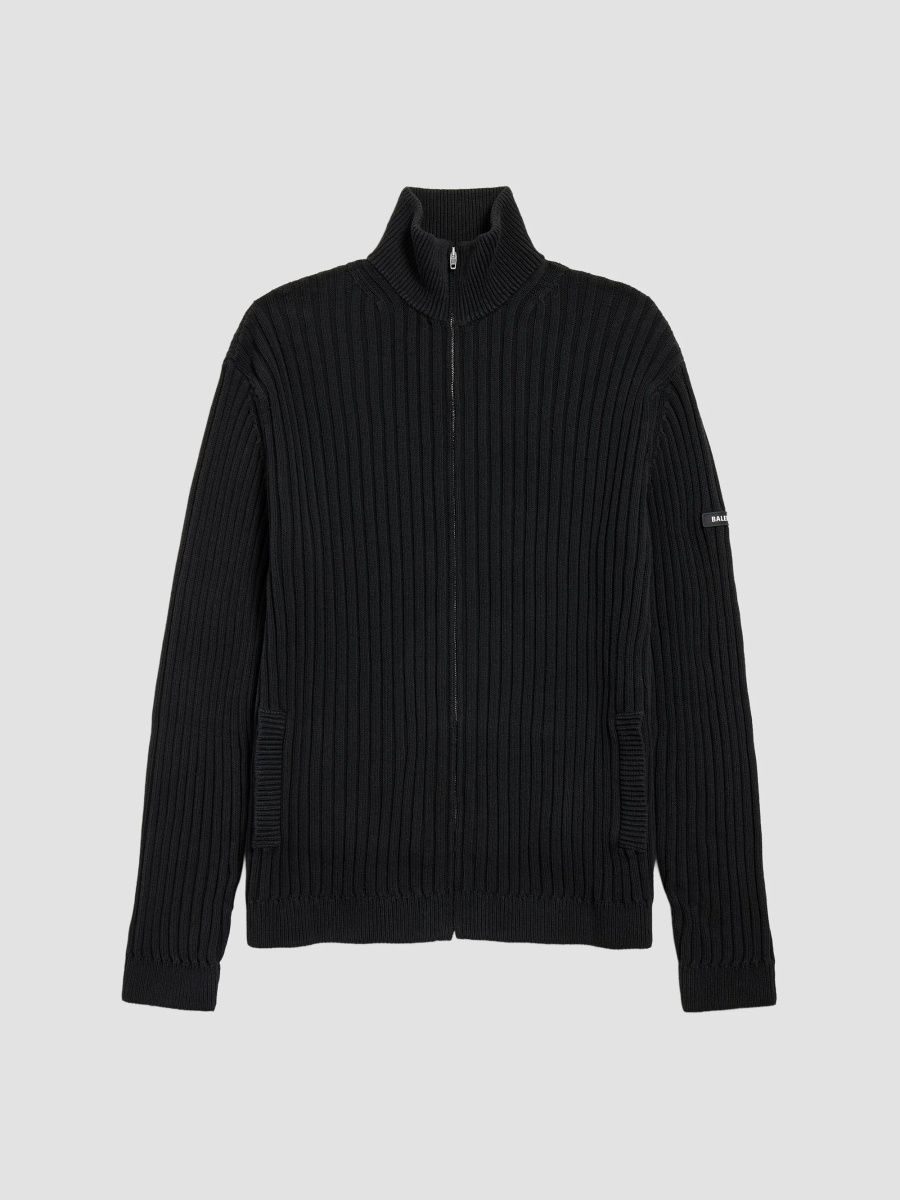 Balenciaga Men's Zip-Up Cardigan - Faded Black - Size XS