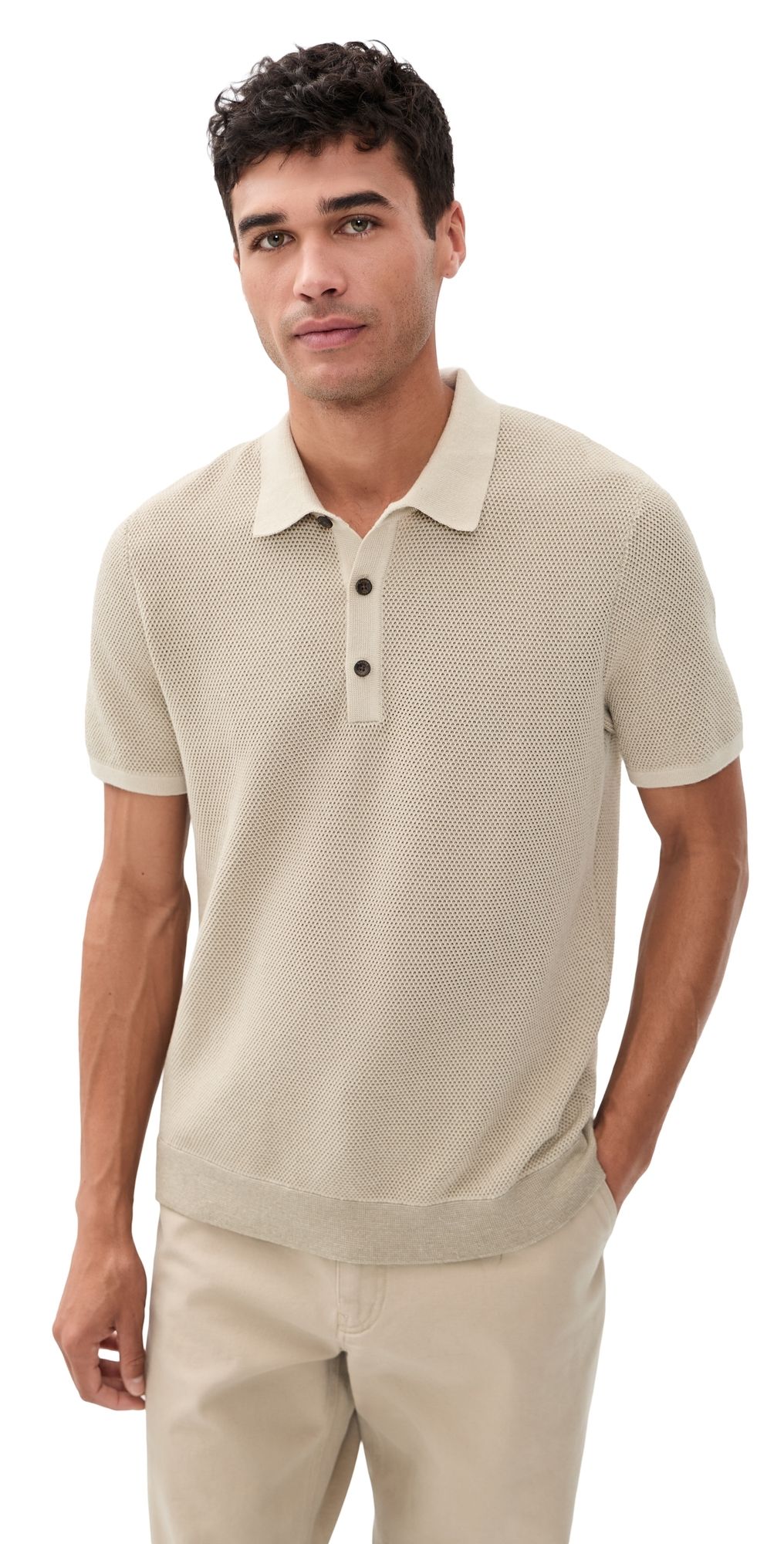 Rhone Mercer Knit Polo Bone L