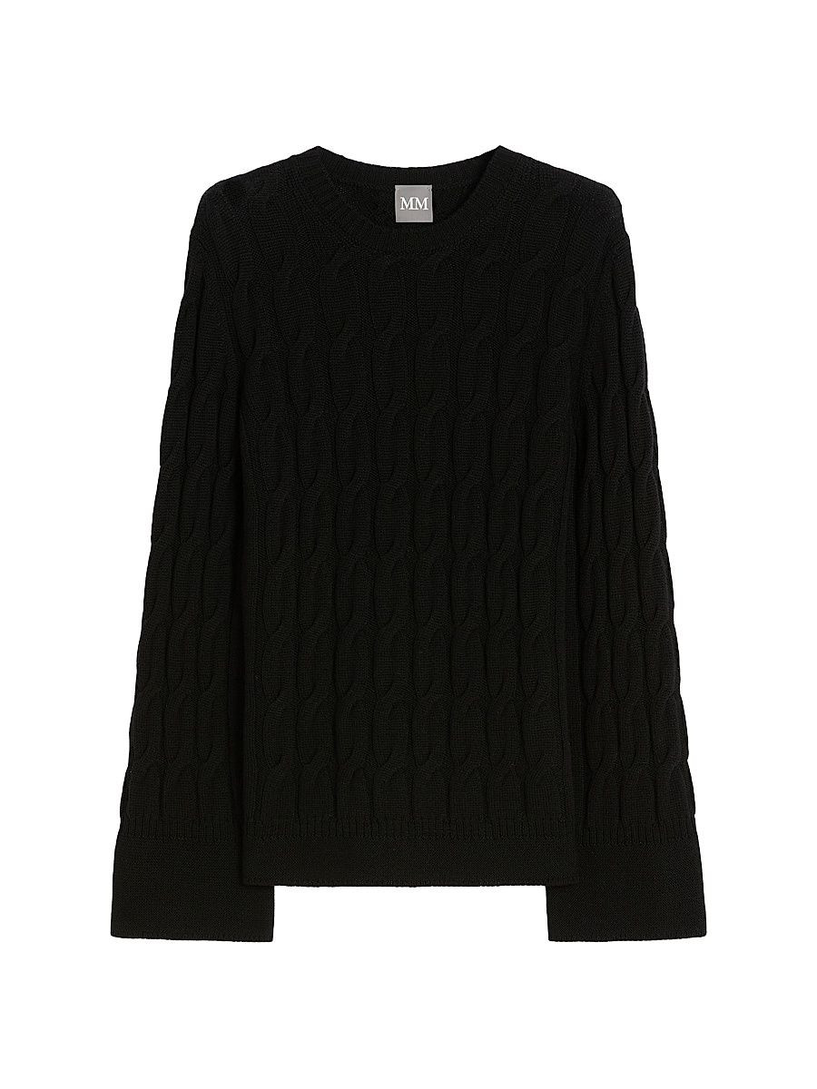 Women's Wool Yarn Sweater - Black - Size XL