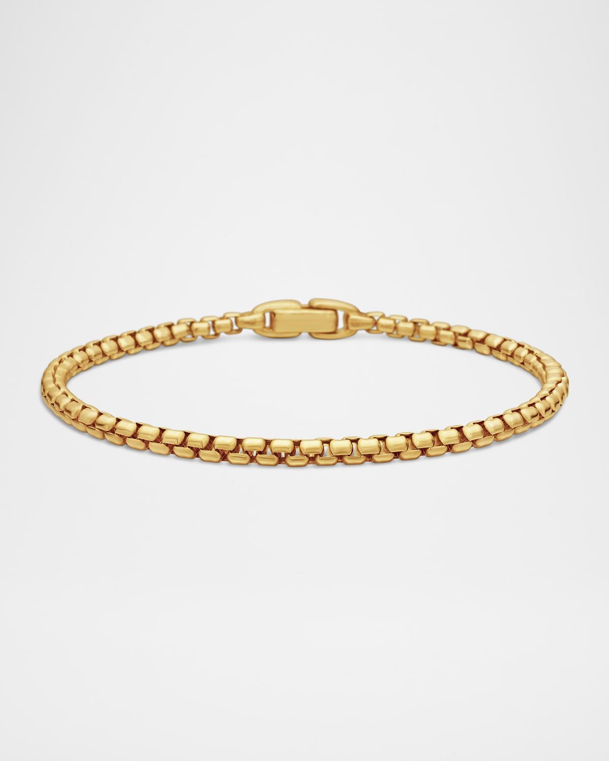 Men & apos;s Box Chain Bracelet in 18K Yellow Gold, 3.4mm