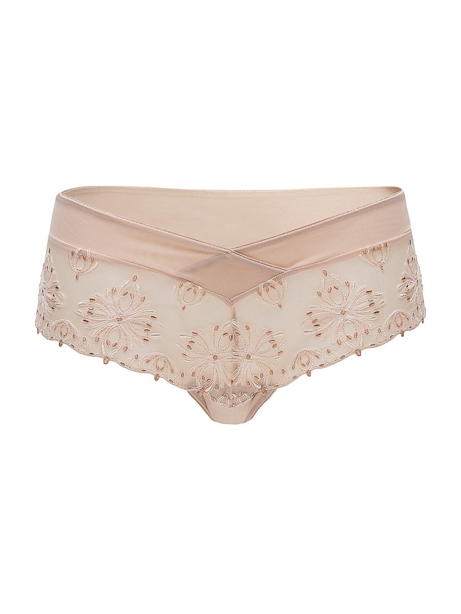 Women's Champs Elysse Lace Embroidered Hipster - Cappuccino - Size XL