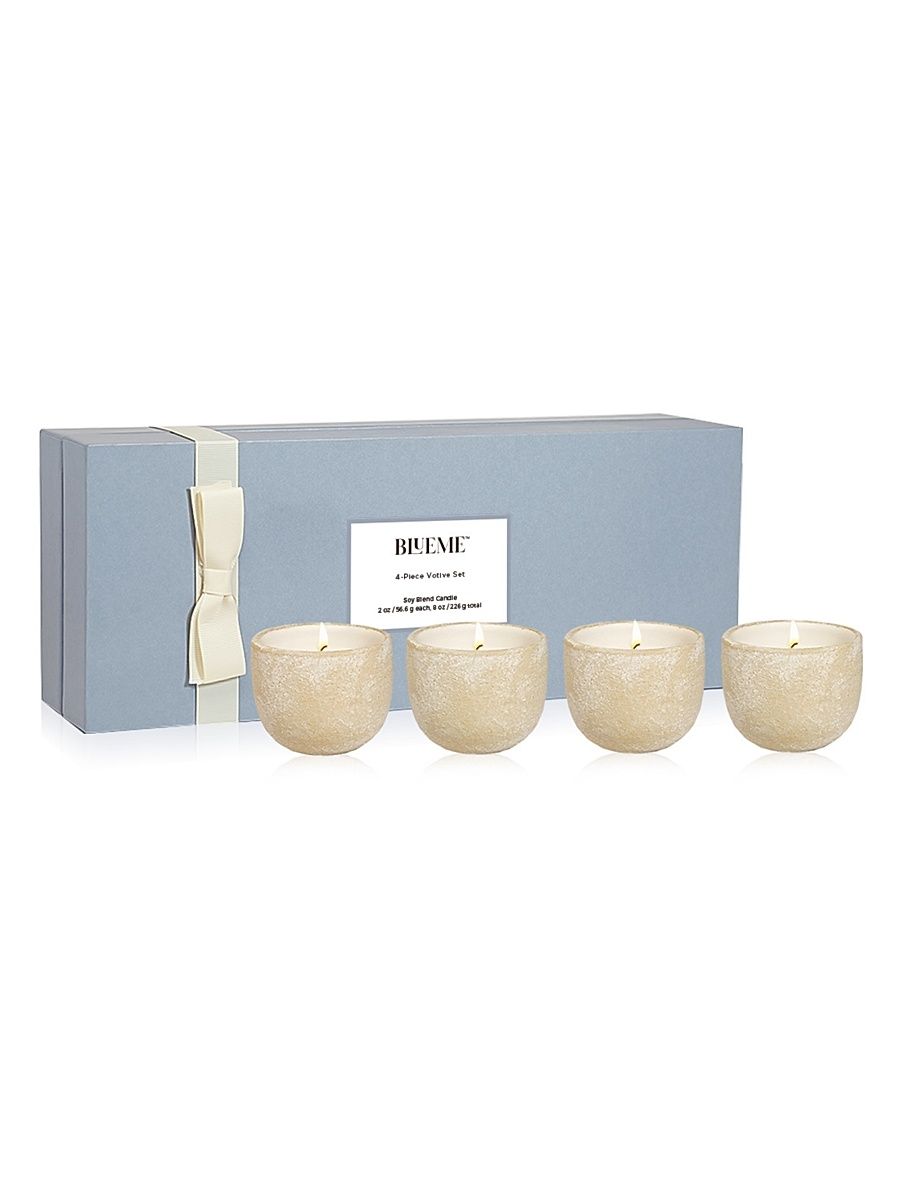 Calm, Balance, Nostalgia, & Focus 4-Piece Ceramic Votive Candle Set