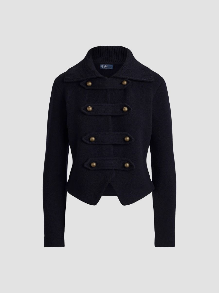 Polo Ralph Lauren Women's Double-Faced Wool Knit Cardigan Jacket - Aviator Navy - Size XS