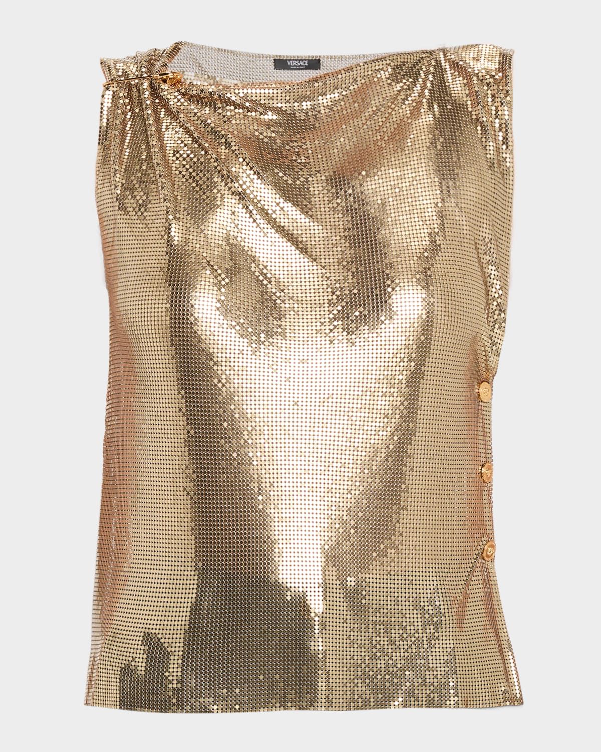 Safety Pin Metal Mesh Top