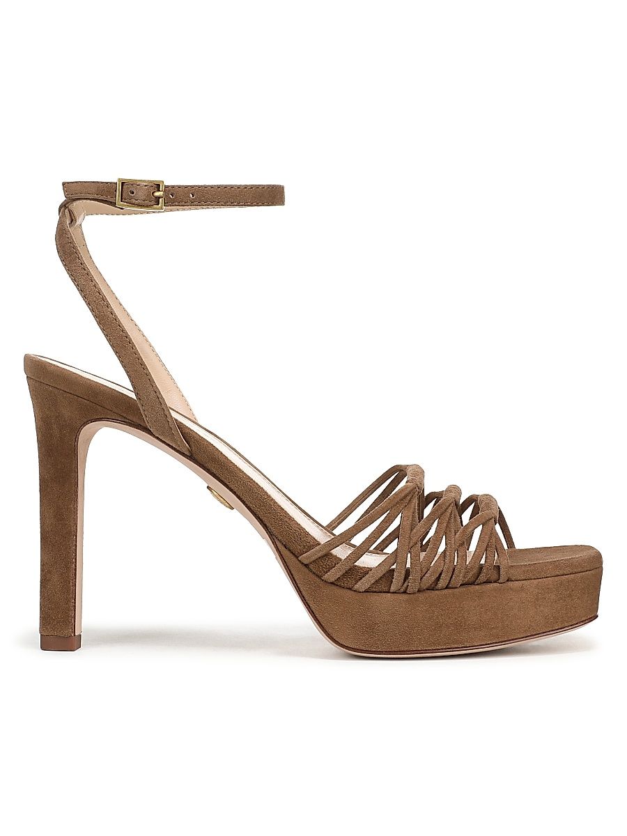 Women's Beverlee 100MM Suede Stiletto Sandals - Chestnut - Size 12