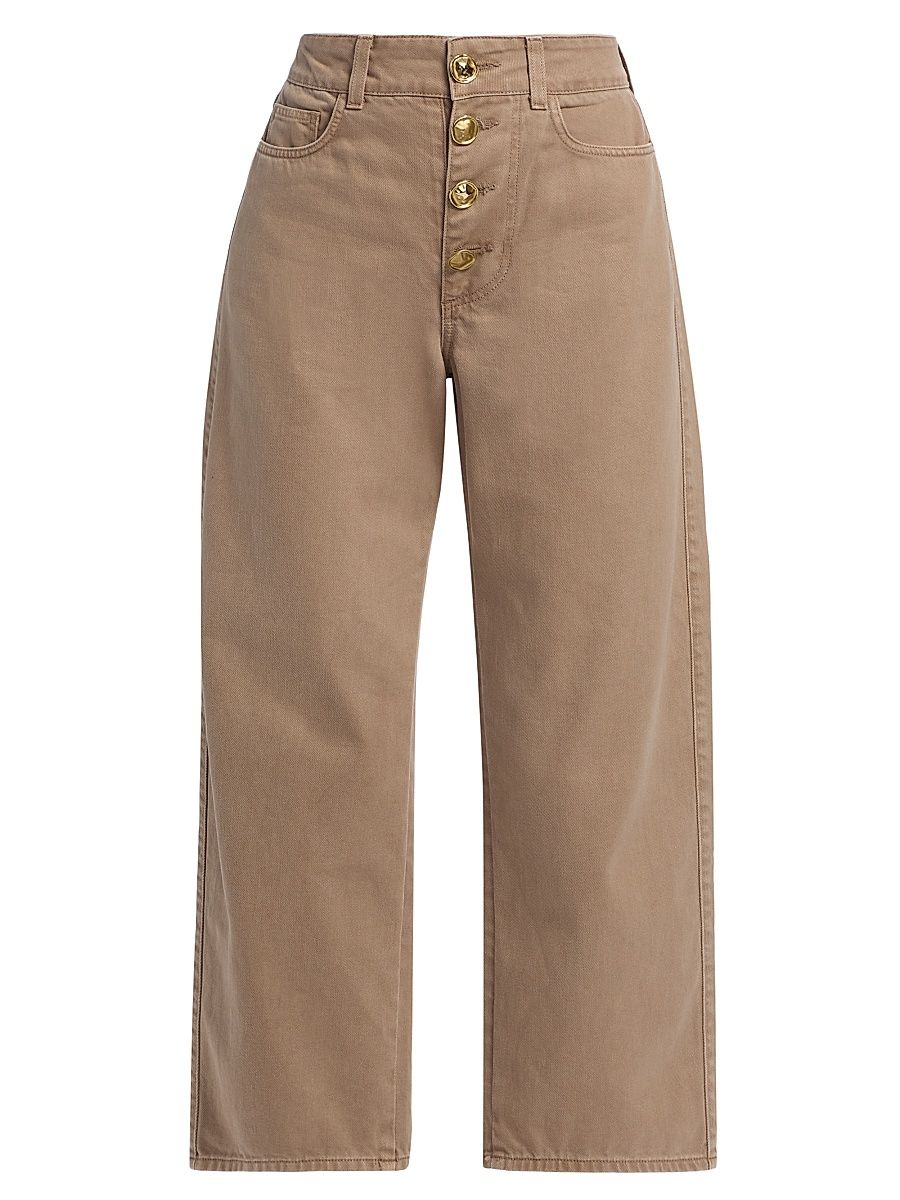 Women's Liora Stovepipe Wide-Leg Crop Jeans - Dark Cappuccino - Size 29