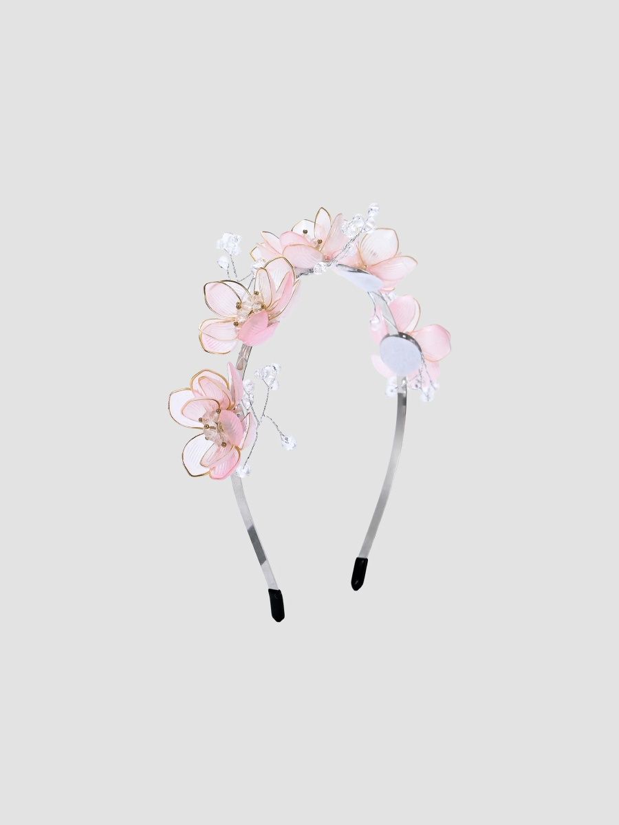 Tulleen Girl's Girl's Blossom Accent Headband - Pink