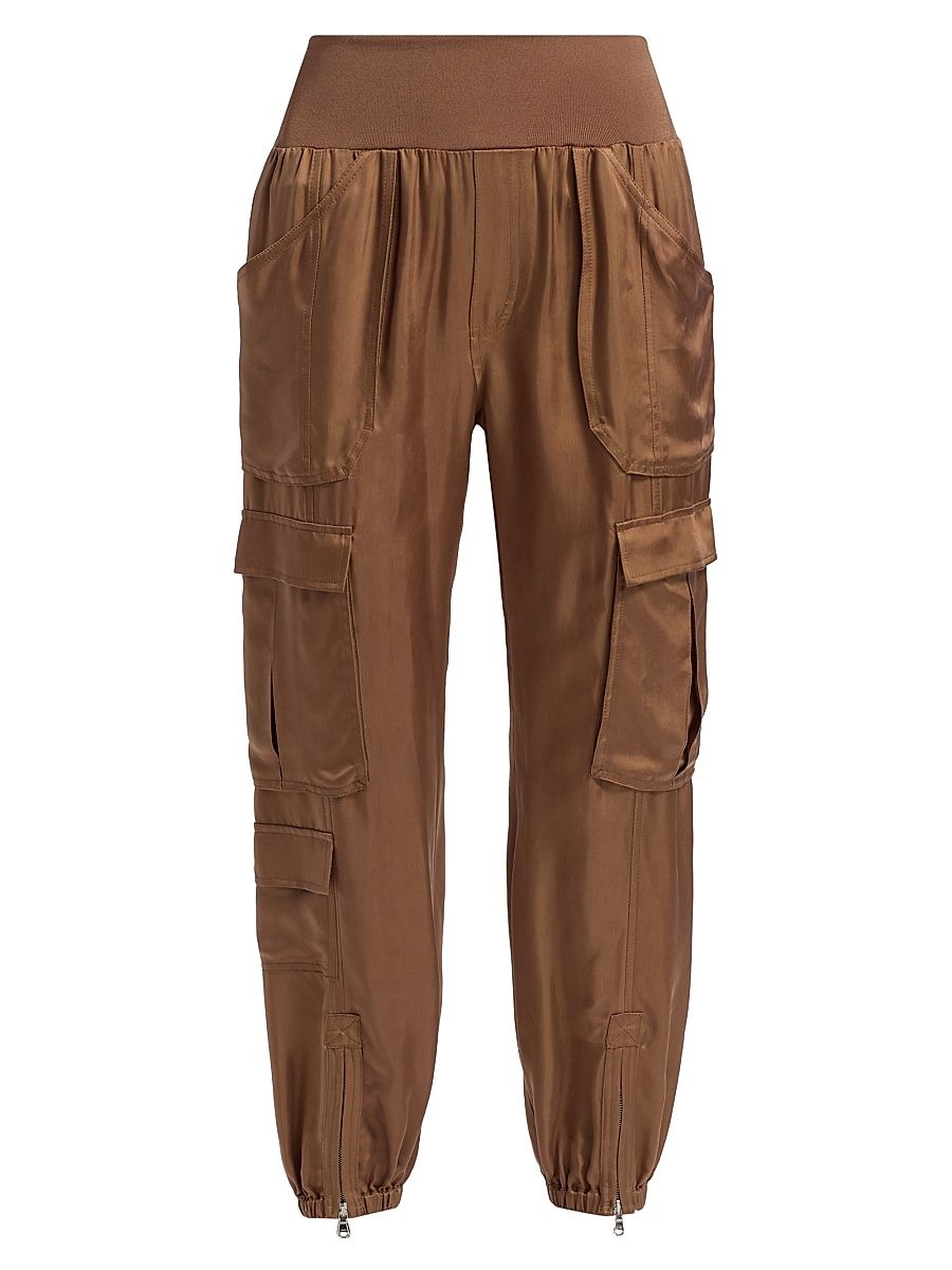 Women's Raven Satin Pants - Brown Sandstone - Size XL