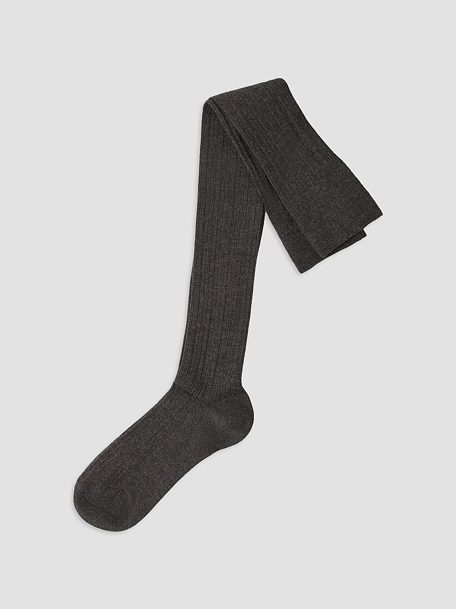 Women's Stretch Cashmere Rib Knit Socks - Lignite Grey - Size Small