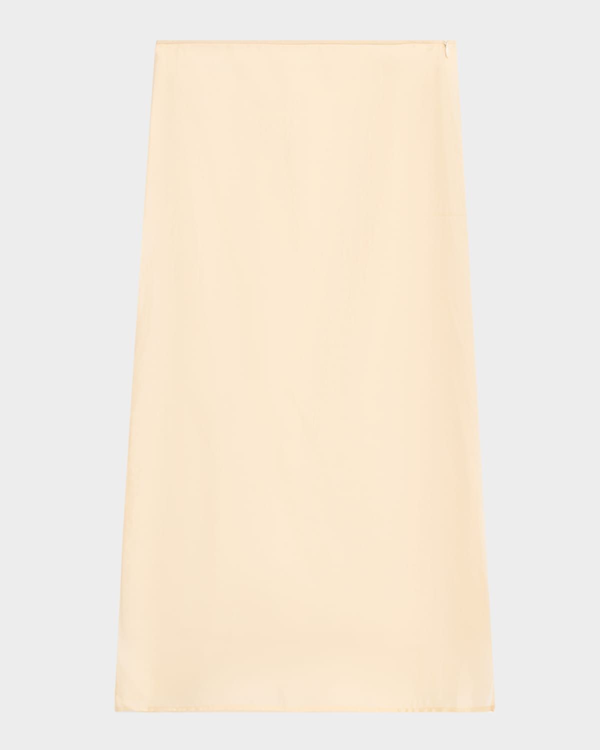 Cupro Organdy Side-Split Midi Skirt
