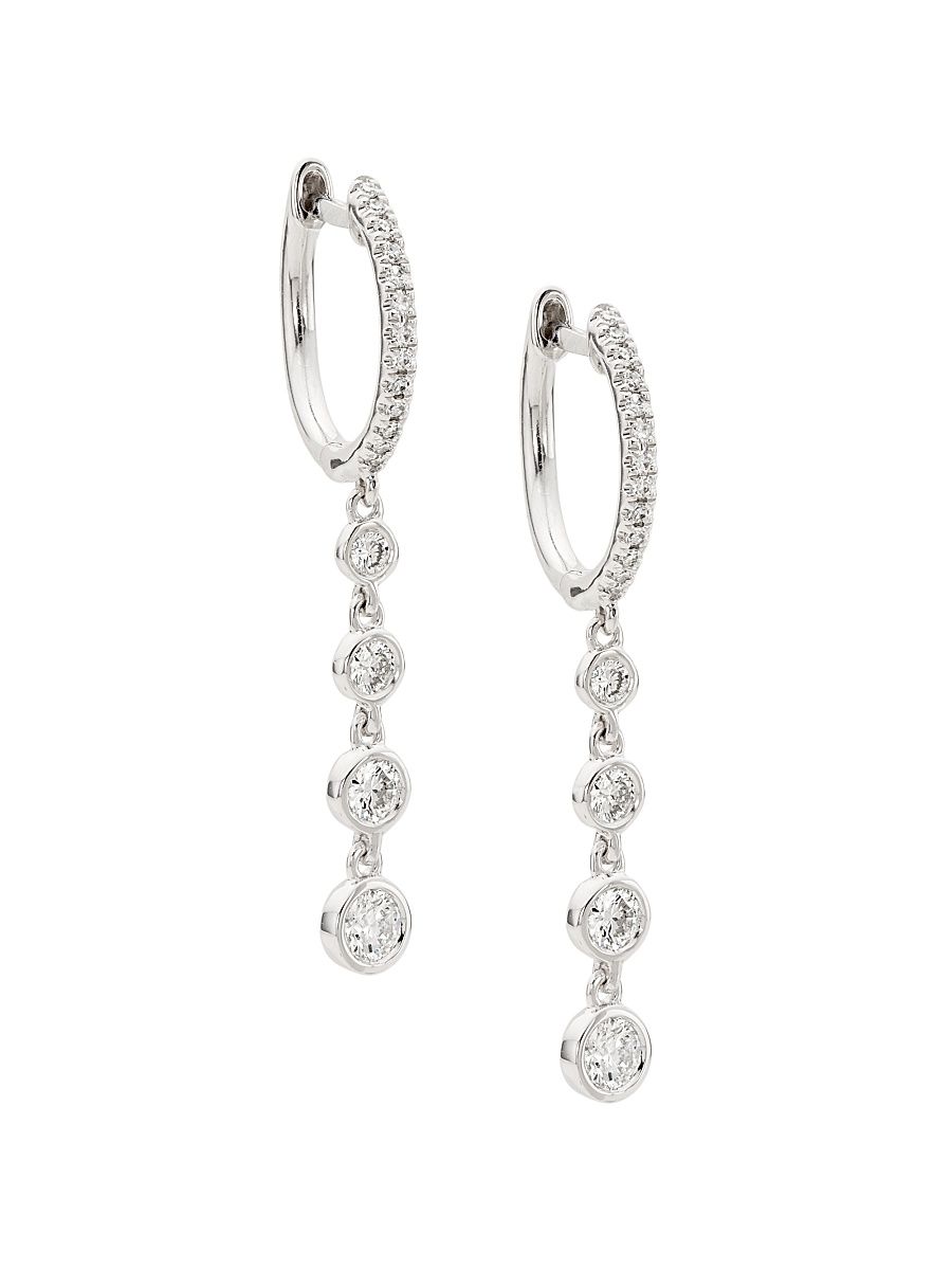 Women's 14K Gold & 0.45 TCW Diamond Drop Earrings - White Gold