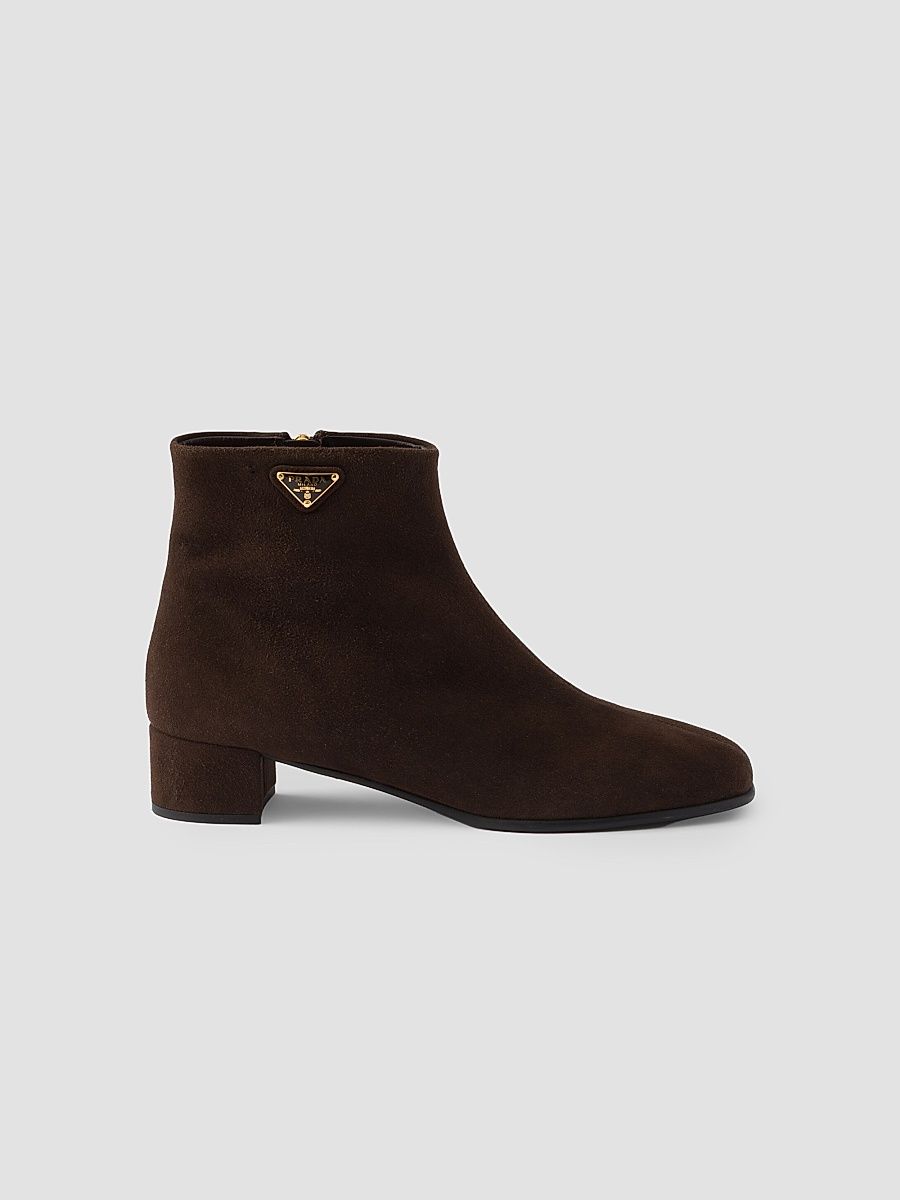 Women's Suede Booties - Brown - Size 10.5