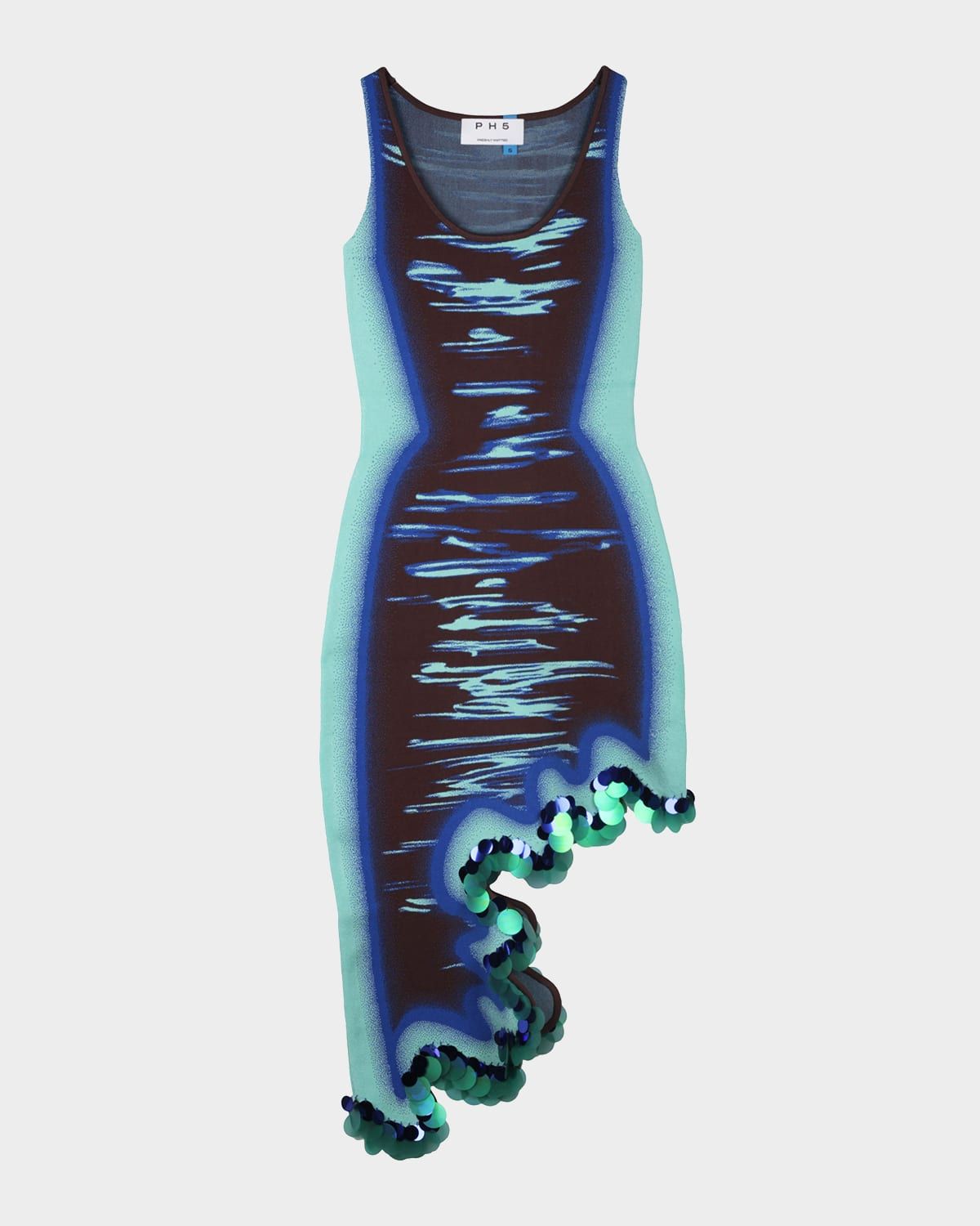 Robin Wavy High-Low Reversible Midi Dress