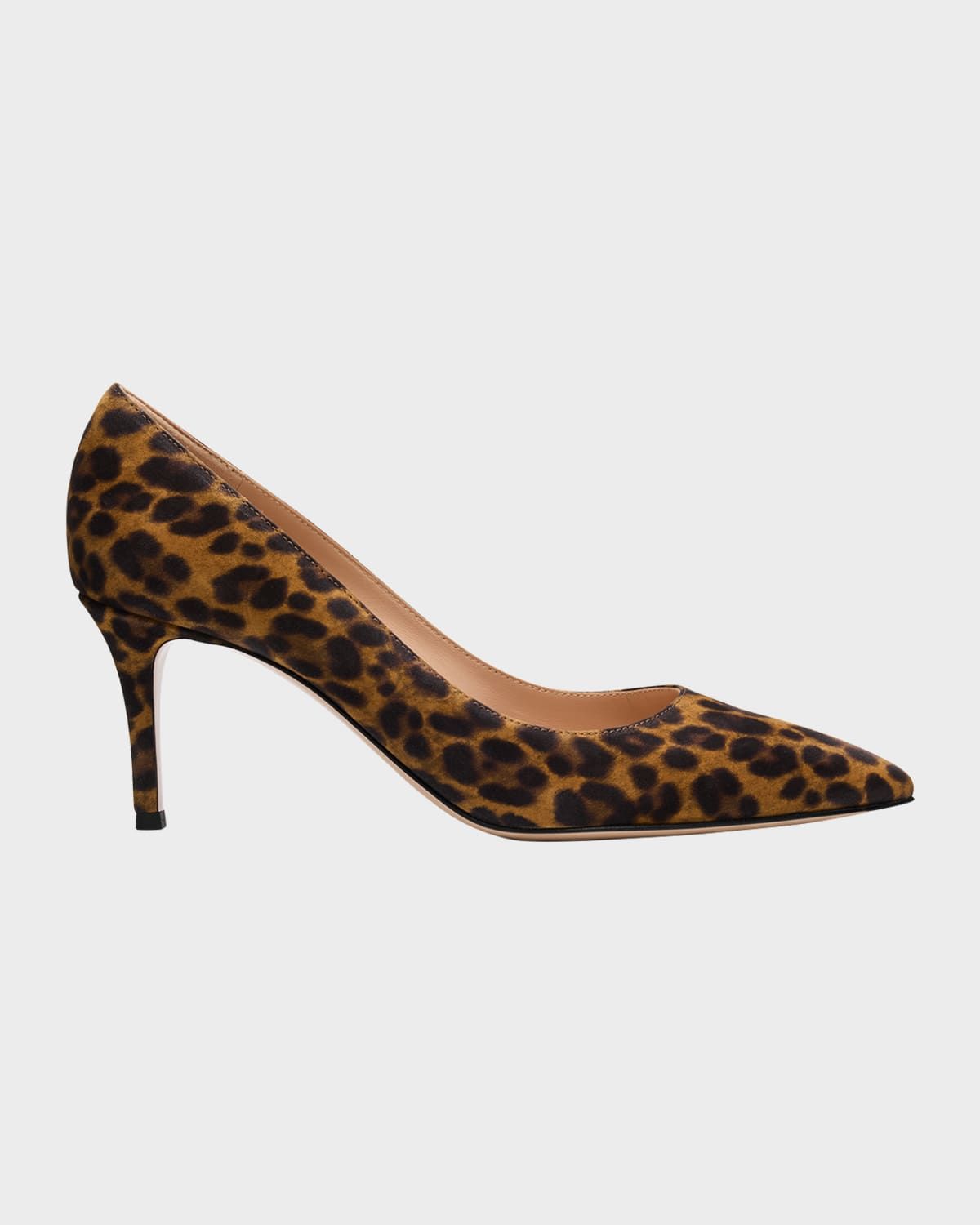 Gianvito Leopard-Print Suede Pumps