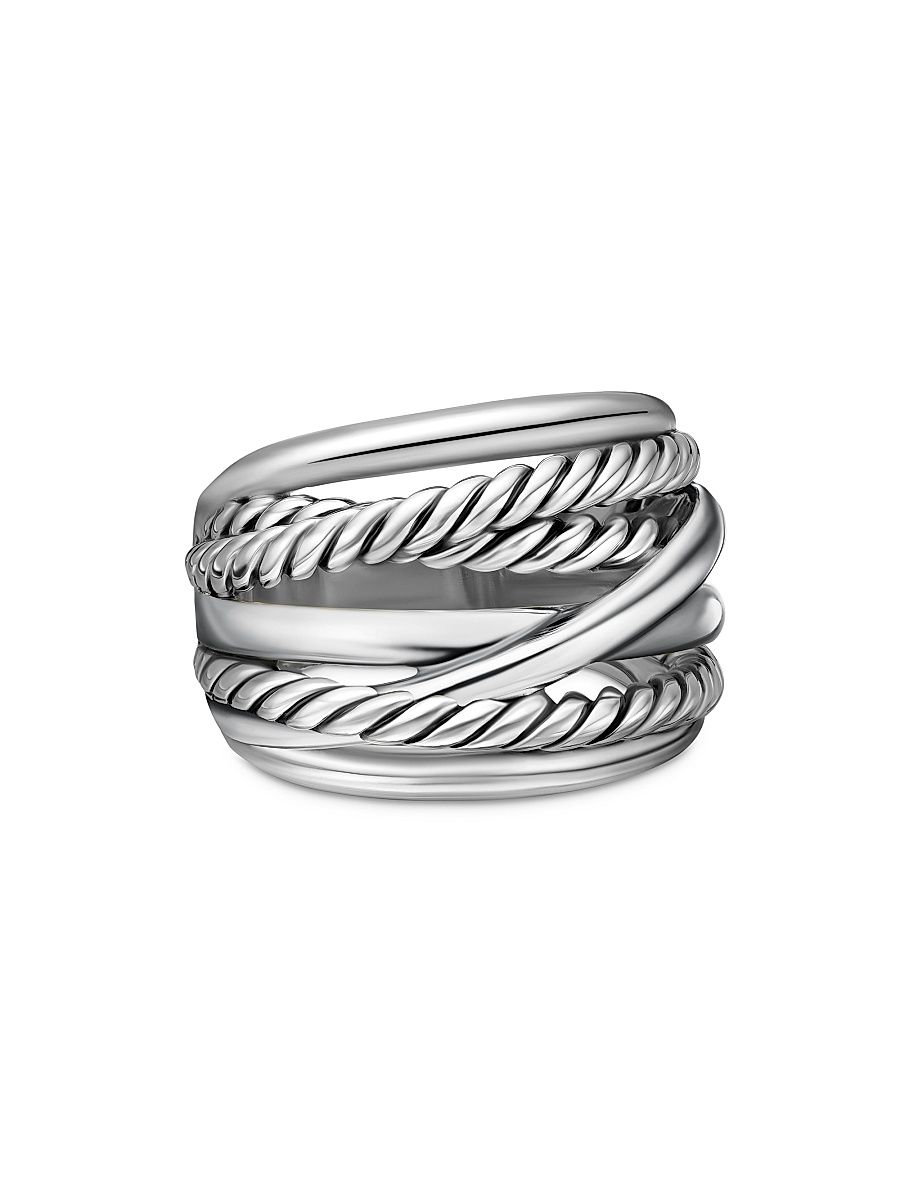 Women's The Crossover Collection Wide Ring - Sterling Silver - Size 8