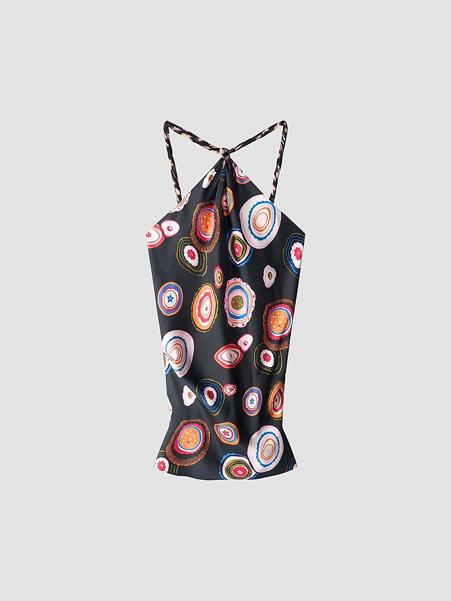 Women's Charli Printed Stretch-Silk Top - Millefiore - Size XL