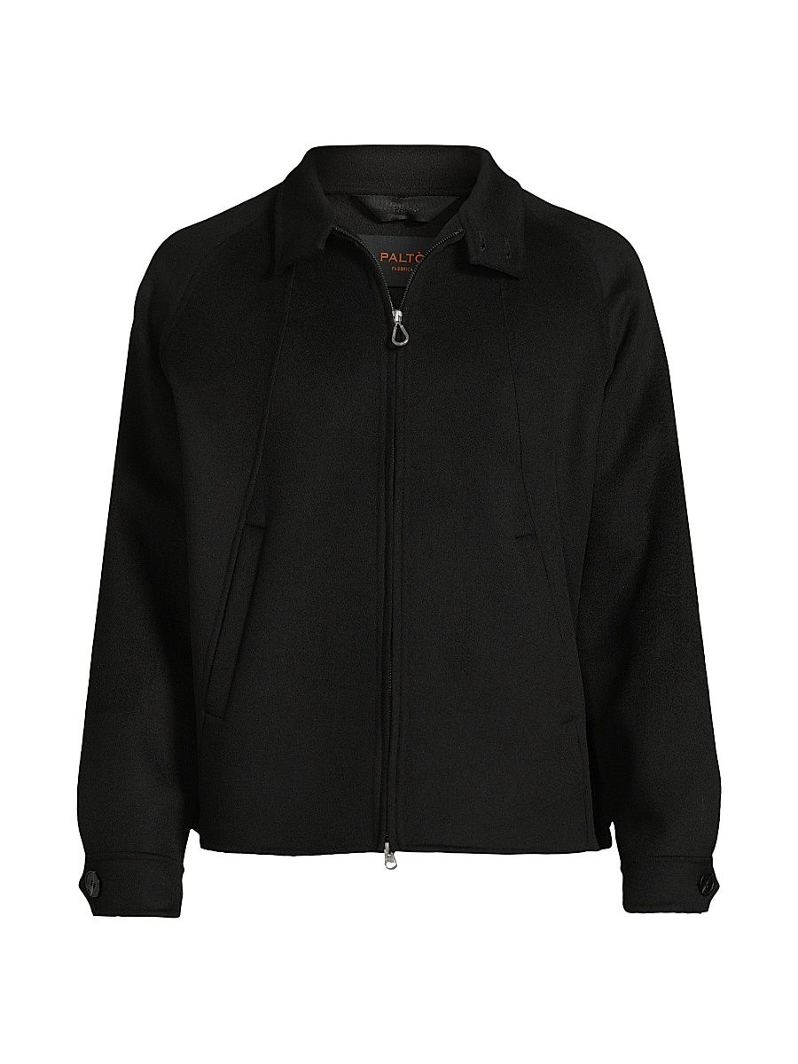 Men's Lapo Wool Bomber Jacket - Black - Size 44