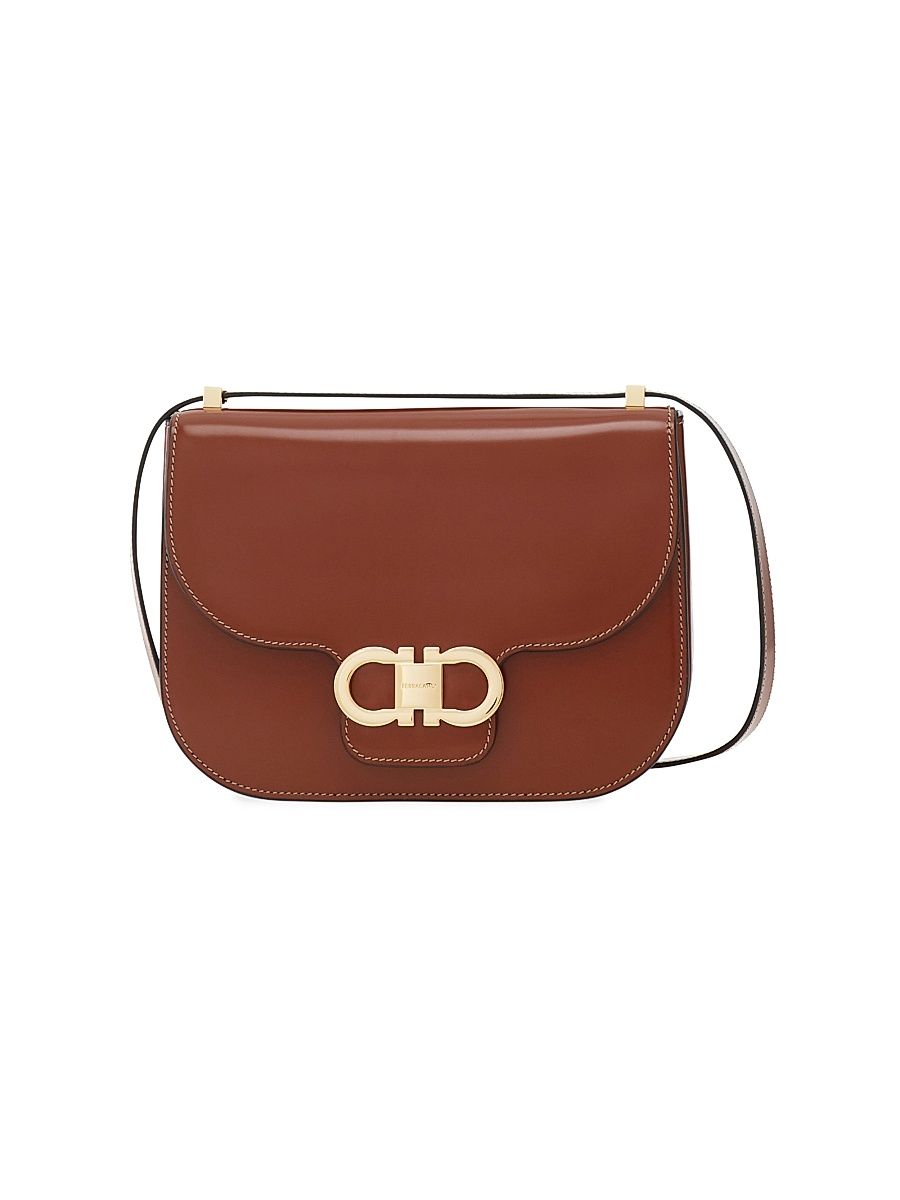 Women's Gancini Faux-Leather Crossbody Bag - Dark Cognac