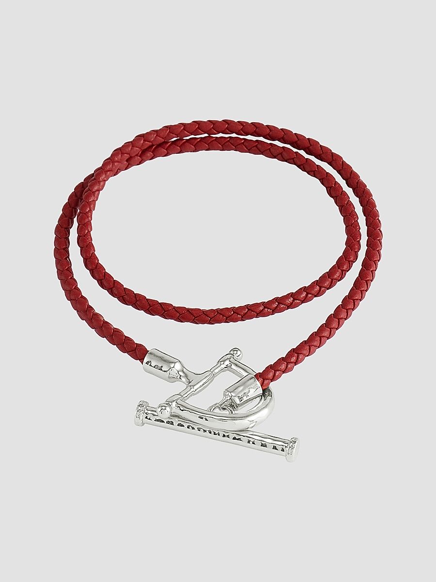 Women's Cheval Braided Braided Leather & Sterling Silver-Plated Wrap Bracelet - Rouge