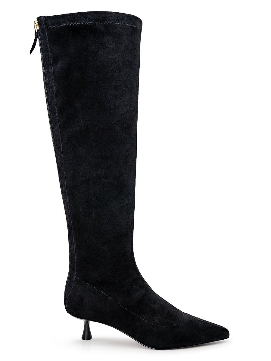 Women's Emilie 65MM Suede Boots - Black Suede - Size 9