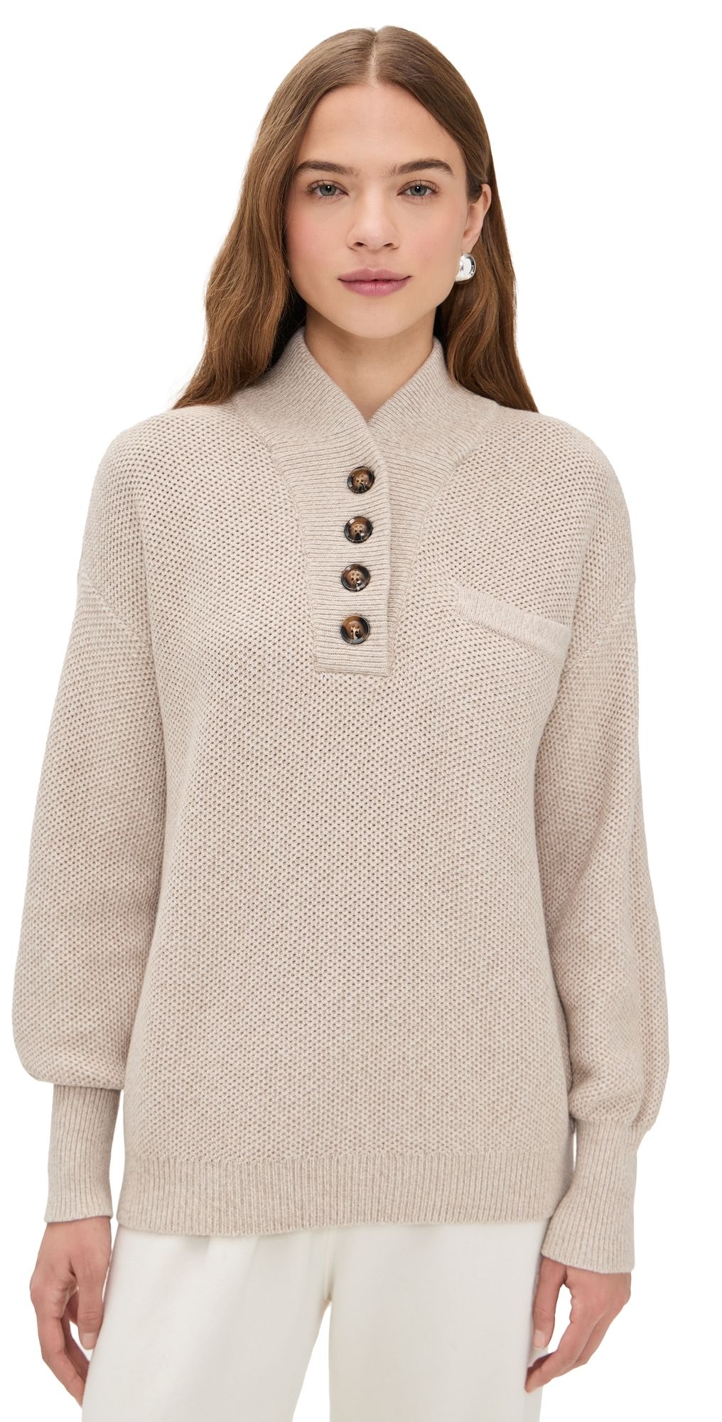 Lunya Pocket Henley Oat Marl L