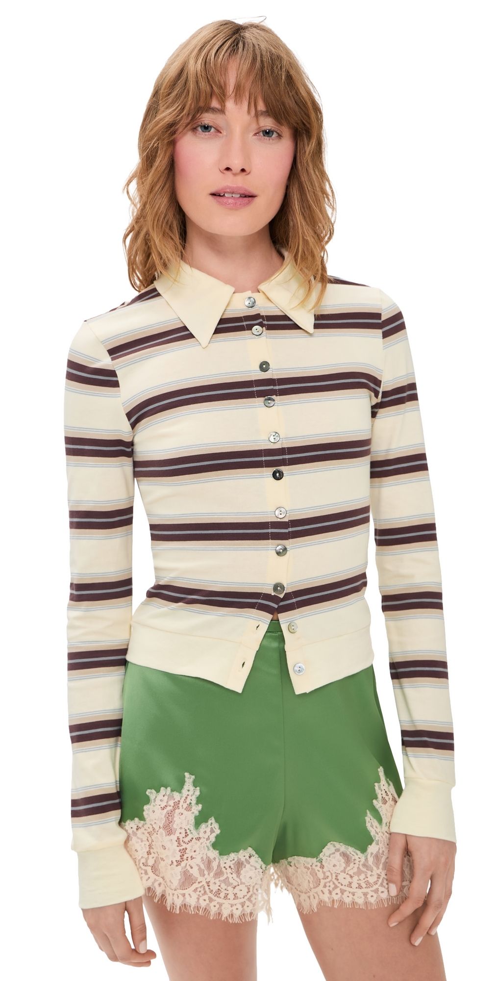 Lioness Bada Bing Jersey Top Sand Stripe XXL