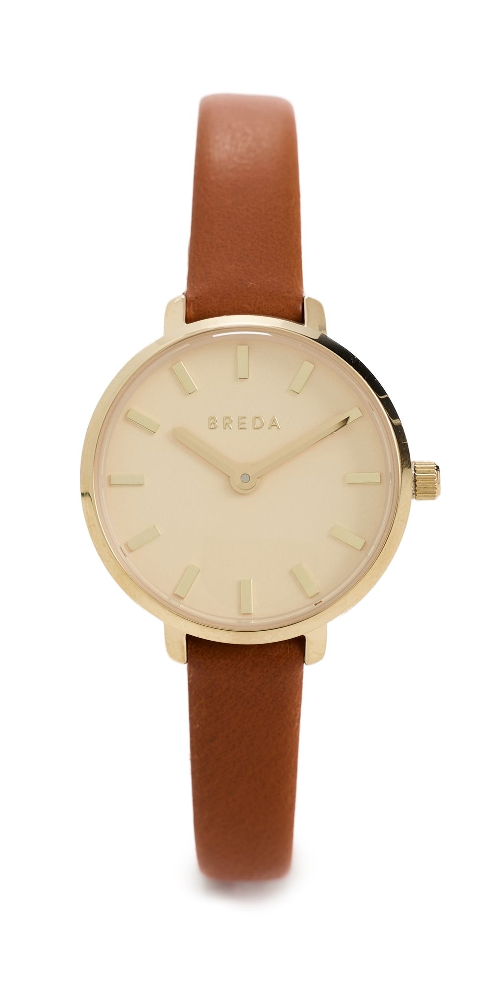 Breda Beverly Leather Watch Gold/Brown One Size