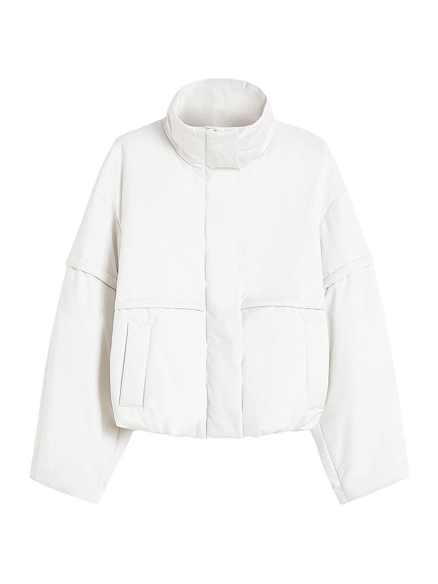 Women's Technical Twill Bomber Jacket - Optical White - Size 14